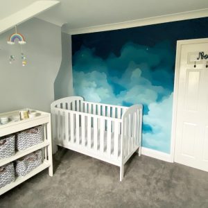 Dreamy nursery bedroom sky at night